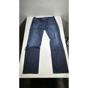 7 For All Mankind Austyn Jeans 36x34 Straight Stretch Dark Wash Made In USA